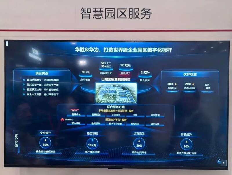  华胜天成携手华为；智慧园区联合方案精彩亮相大会现场。 IT技术