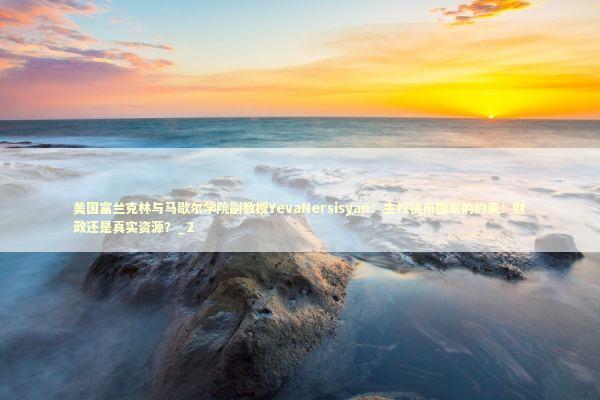 美国富兰克林与马歇尔学院副教授YevaNersisyan：主权货币国家的约束：财政还是真实资源？_2 新闻