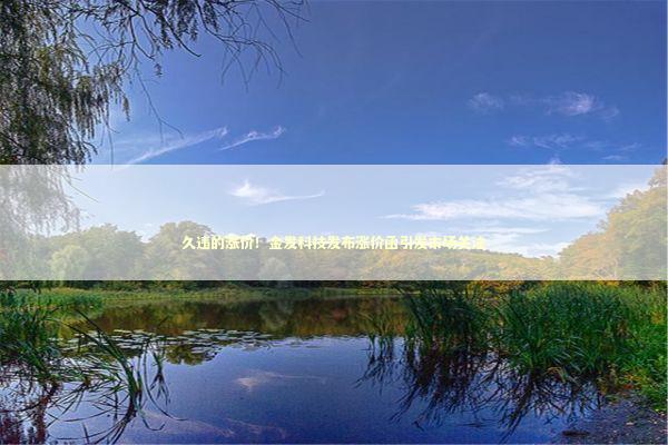 久违的涨价！金发科技发布涨价函引发市场关注