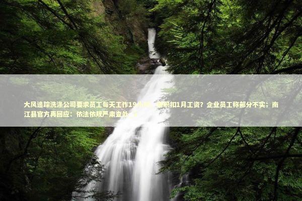 大风追踪洗涤公司要求员工每天工作19小时，离职扣1月工资？企业员工称部分不实；南江县官方再回应：依法依规严肃查处_2 新闻